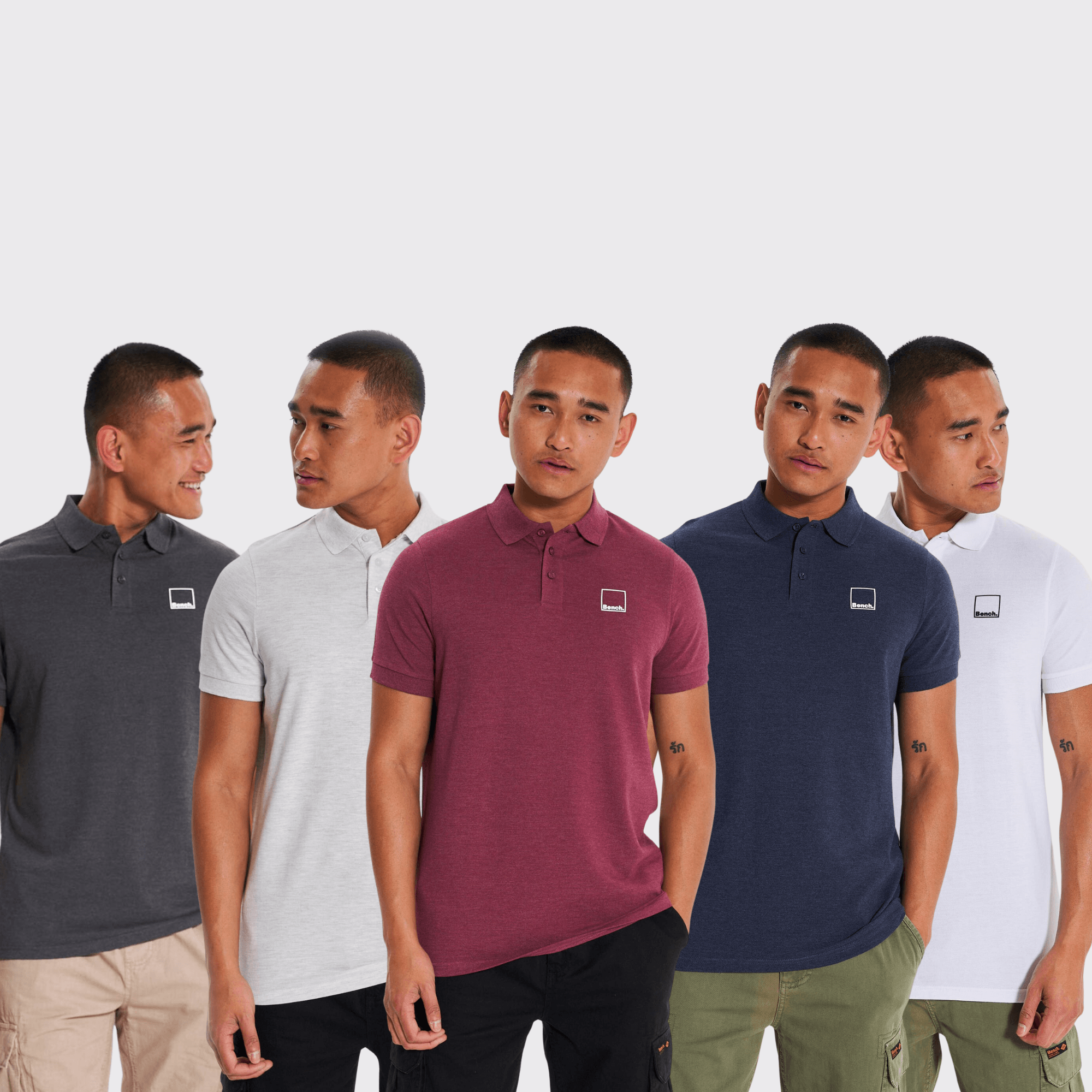 Mens ’PRITCHARD’ 5 Pack Polos - ASSORTED - L / Assorted