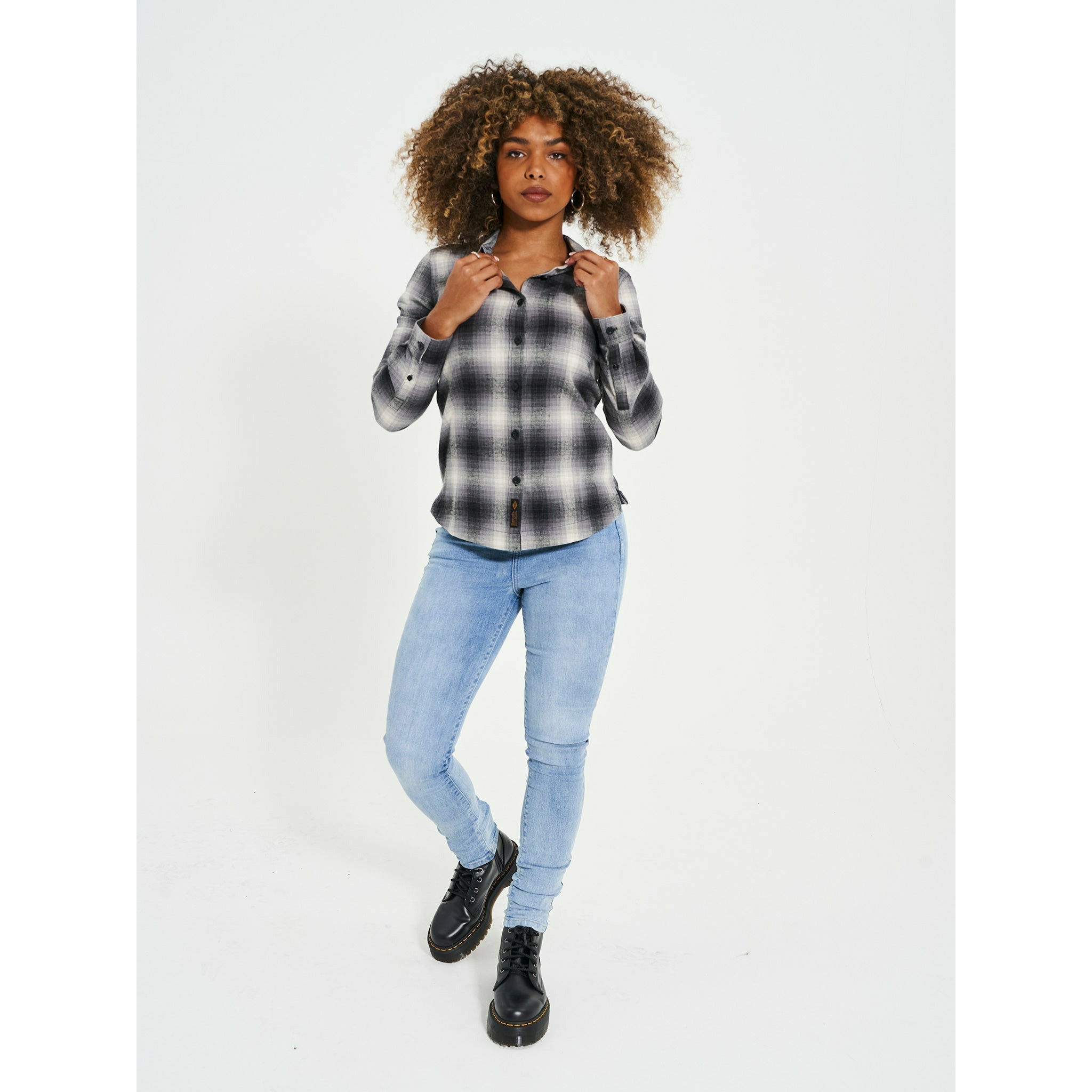 Womens ’CHEVIOTTI’ Flannel Shirt - SHADOW CHECK - Size 14 / Shadow Check