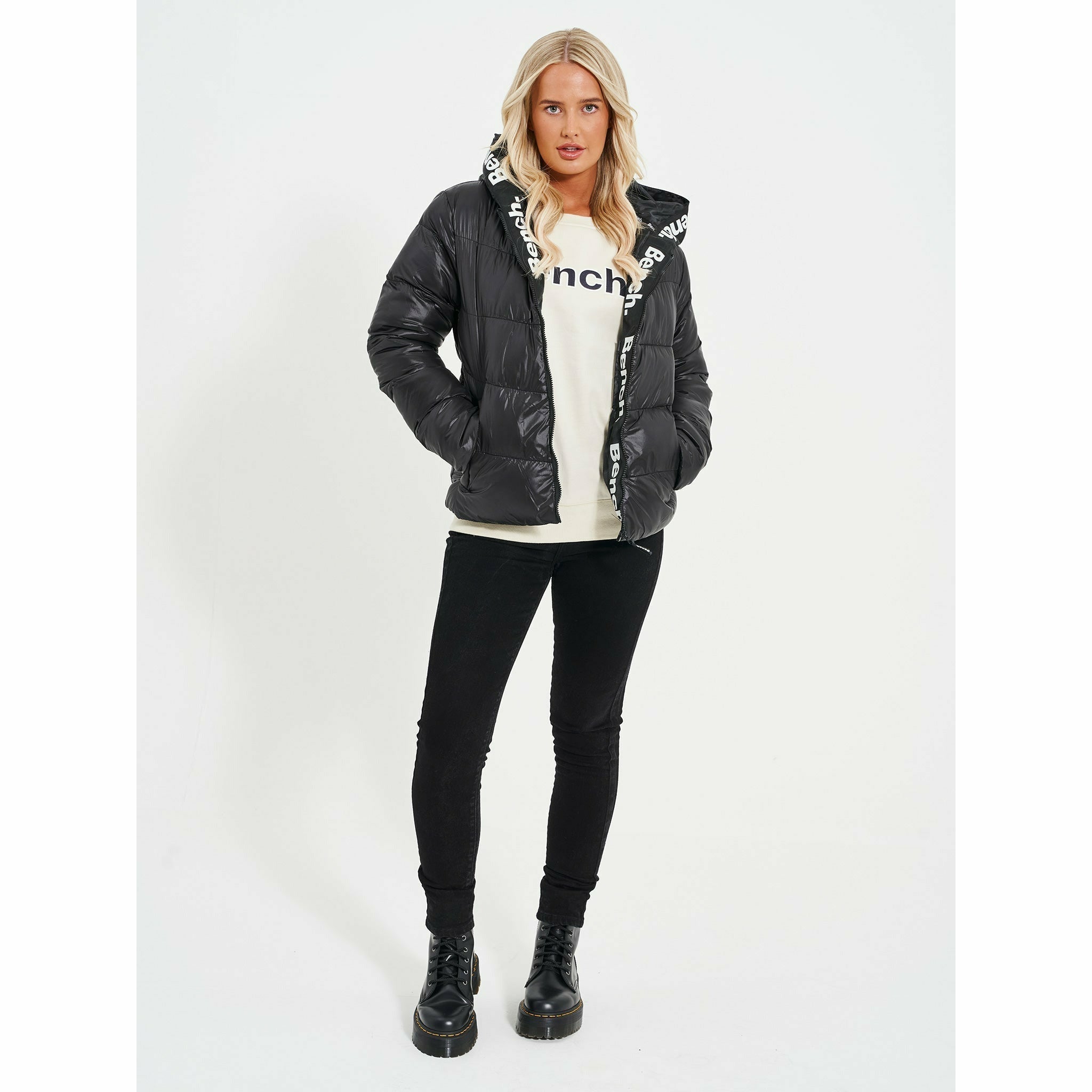 Womens ’PHILLIPA’ Puffa Jacket - BLACK - Size 16 / Black