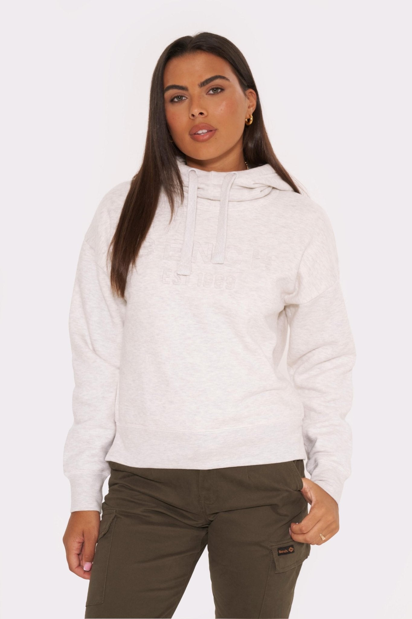 Womens ’REAPI’ Hoodie - ECRU MARL - Size 8 / Ecru Marl