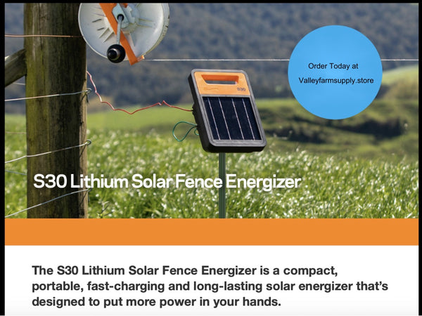 Gallagher S30 Solar Electric Fence Energizer from Valley Farm Supply