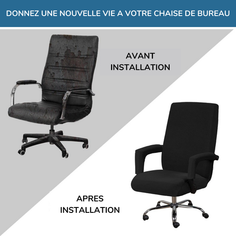 Avant après housse de chaise de bureau en Jacquard