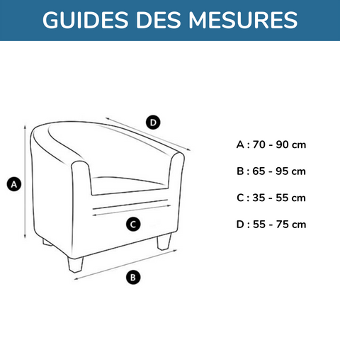 Dimensions housse de fauteuil cabriolet en velours