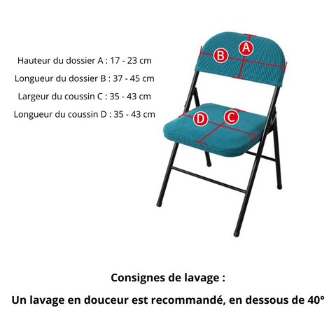 Dimensions housse de chaise pliable