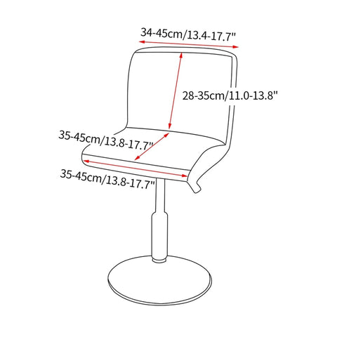 Dimensions Housse de chaise de bar nervuré