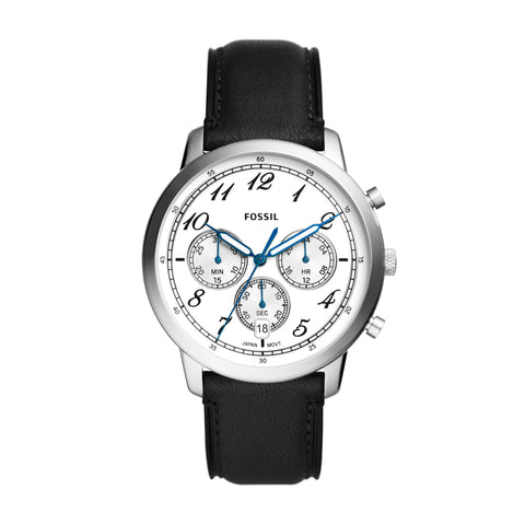 Chronograph watch sales leather band