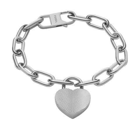 Fossil Sterling Silver Lock Chain Bracelet | CoolSprings Galleria