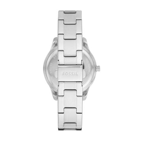 Stella Three-Hand Date Stainless Steel Watch – Fossil Singapore