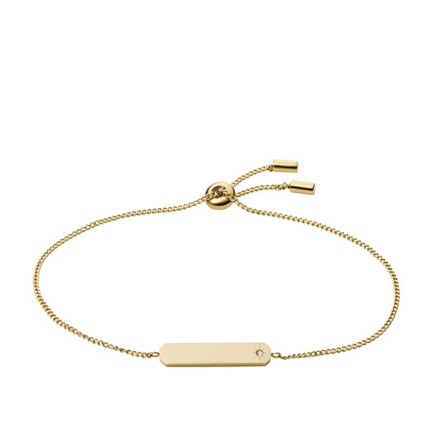 All Stacked Up Gold-Tone Stainless Steel Chain Bracelet – Fossil