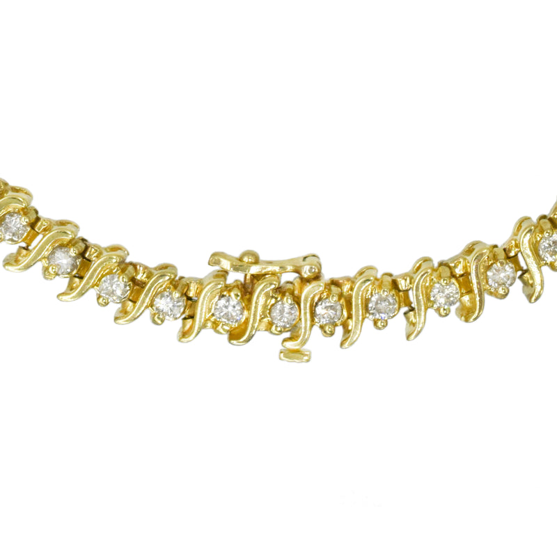 2.10ct Diamond Tennis Bracelet in 14k Yellow Gold