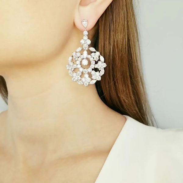 Hot Diamonds DE249 Silver Plumbago Flower Stud Earrings - D9126