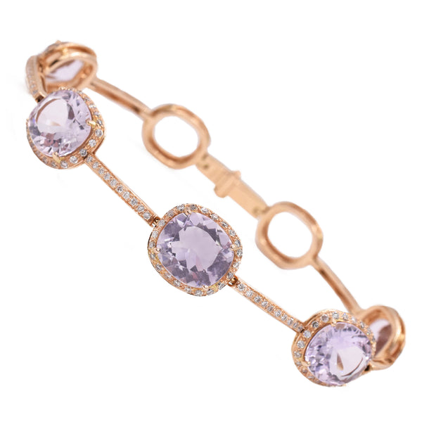 Hermes Clic H Diamond Bangle Bracelet in 18k Rose Gold – Nally Jewels