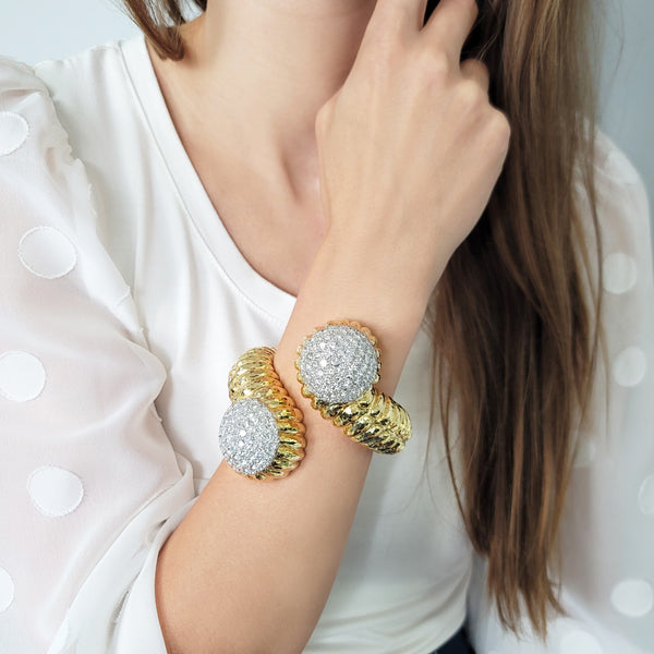 Vintage C de Cartier Diamond Cuff Bracelet – Nally Jewels