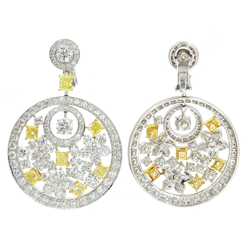 27.25ct Yellow & White Diamond Pendant Earrings by Graff