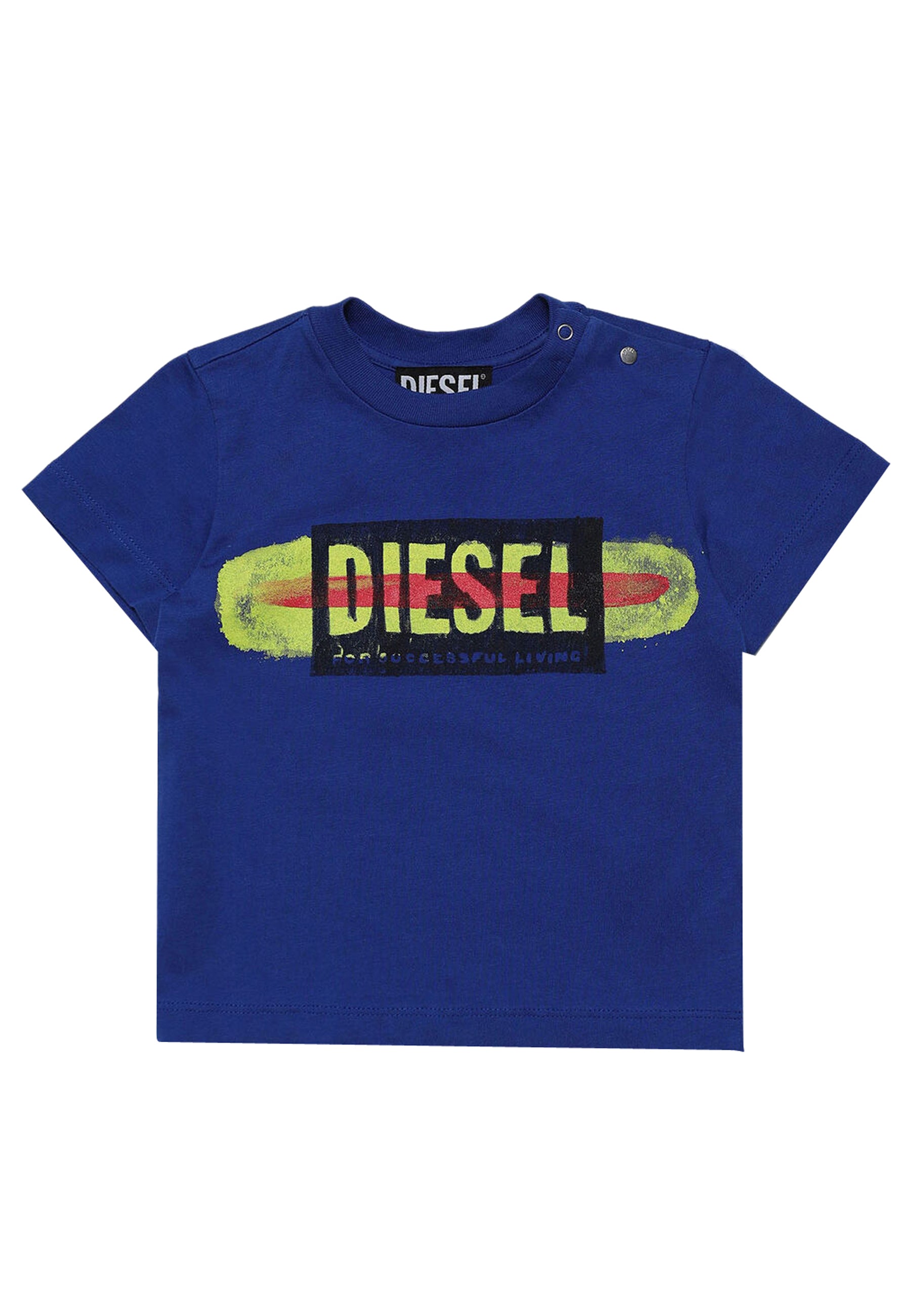 diesel kid t-shirt bluette neonato in jersey di cotone