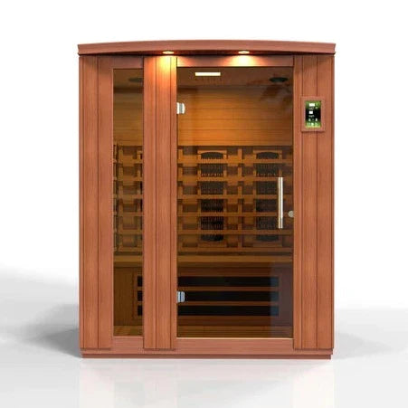 Golden Designs Dynamic Lugano 3-Person Full Spectrum Near Zero EMF (Under 2MG) FAR Infrared Sauna (Canadian Hemlock) DYN-6336-02 FS