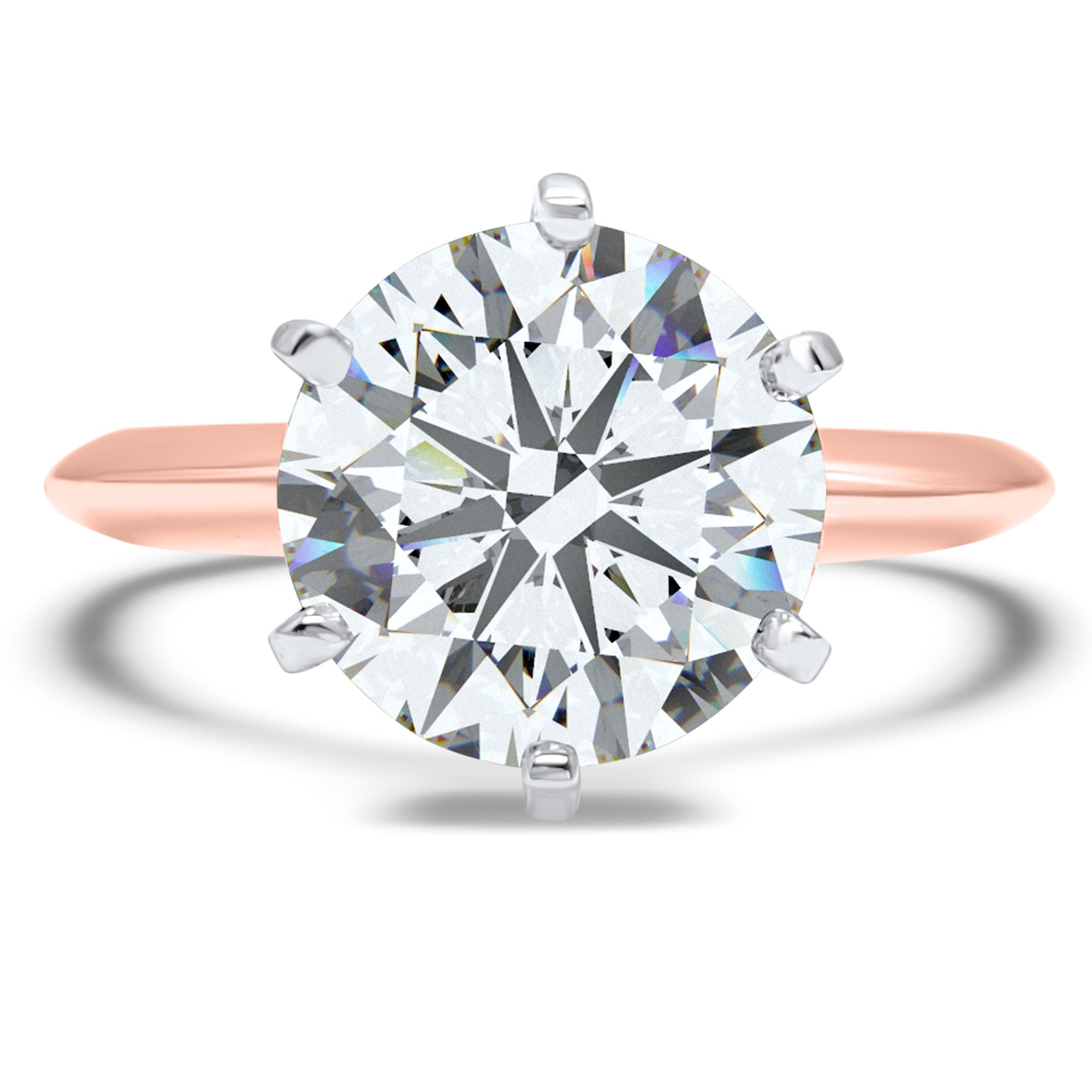 Cz Ring 3 Carat Cubic Zirconia Solitaire Engagement Ring 6 Prong 14k W