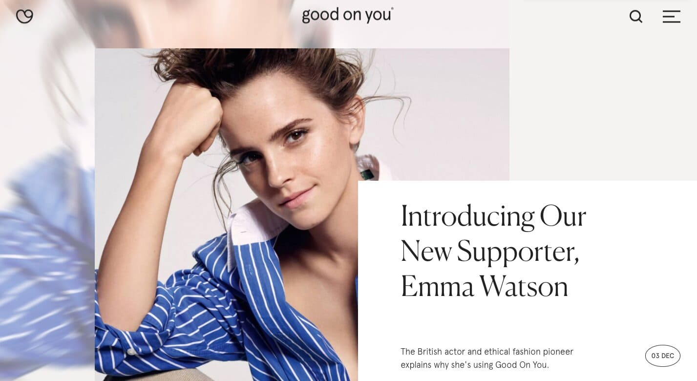 Good on you x Emma Watson