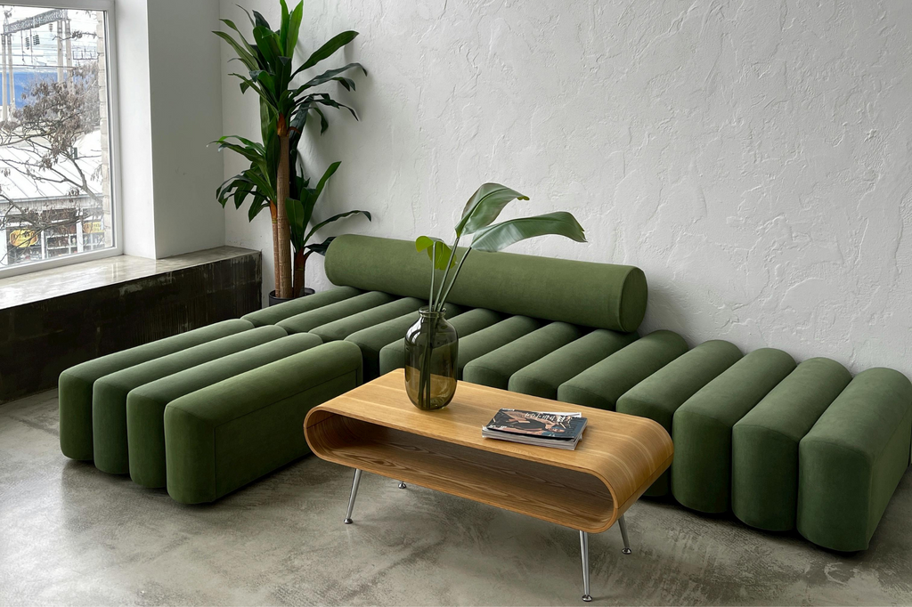 Green sofa interior