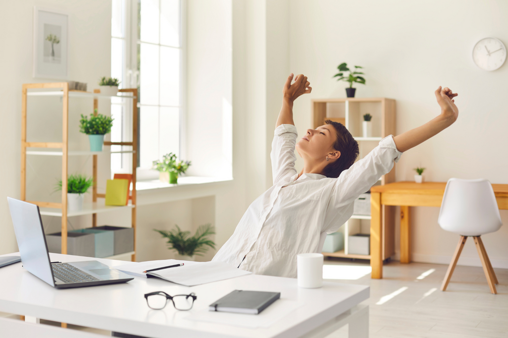 stretch breaks at work in wellness workspace