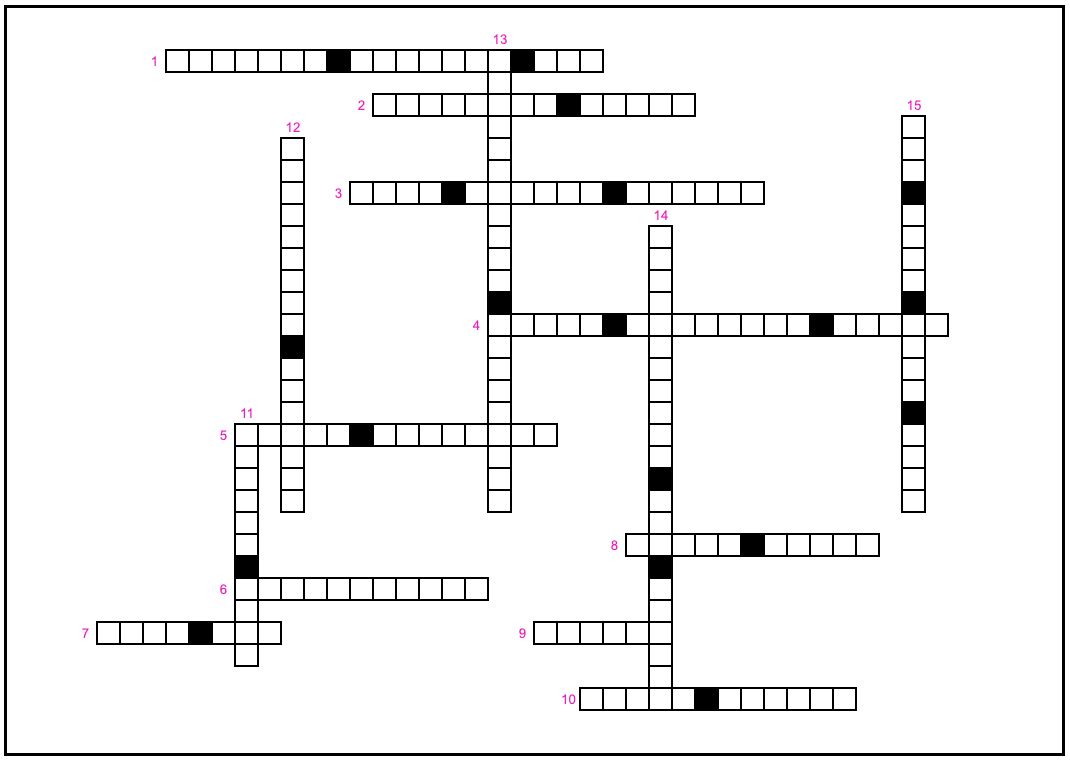 Crossword Puzzle Panama's Biodiversity