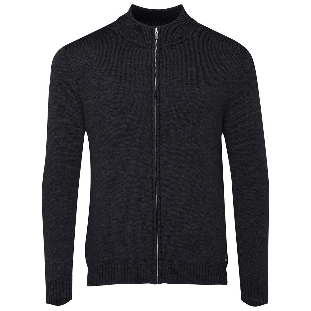 Mens Merino Zip Cardigan (Black) | Isobaa