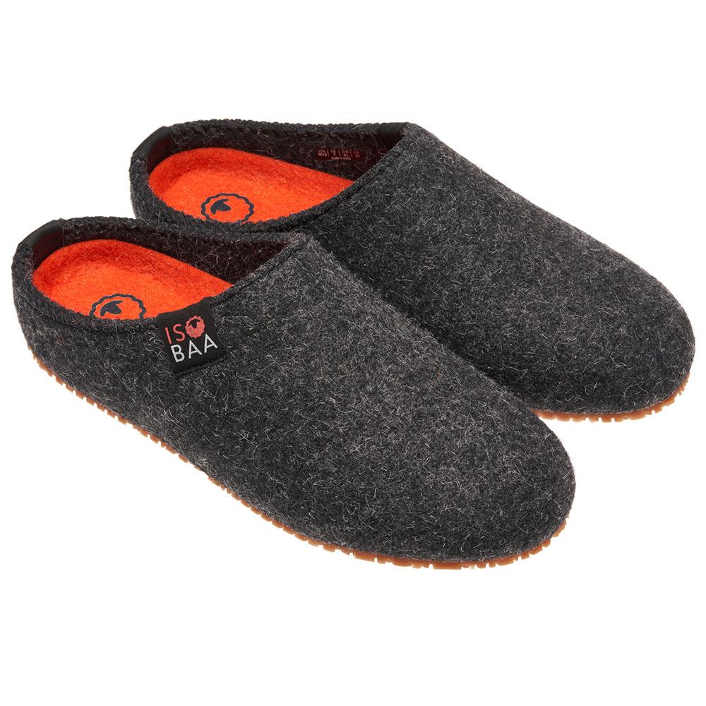Merino Wool Slipper (Smoke/Orange) | Isobaa