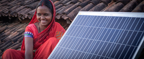 Barefoot College Solar Mama with installed rooftop solar panel