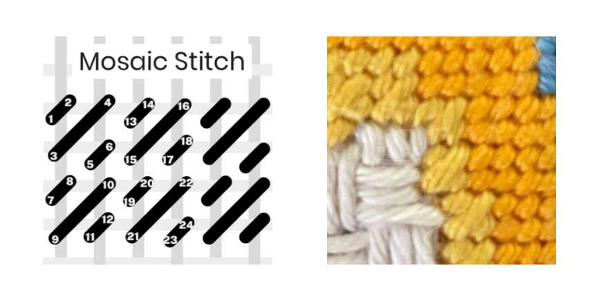 Needlepoint Mosaic stitch example