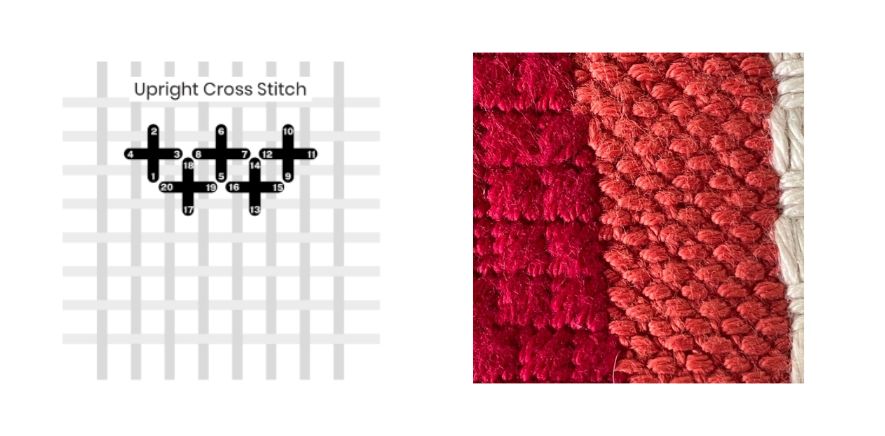 Needlepoint Upright stitch example
