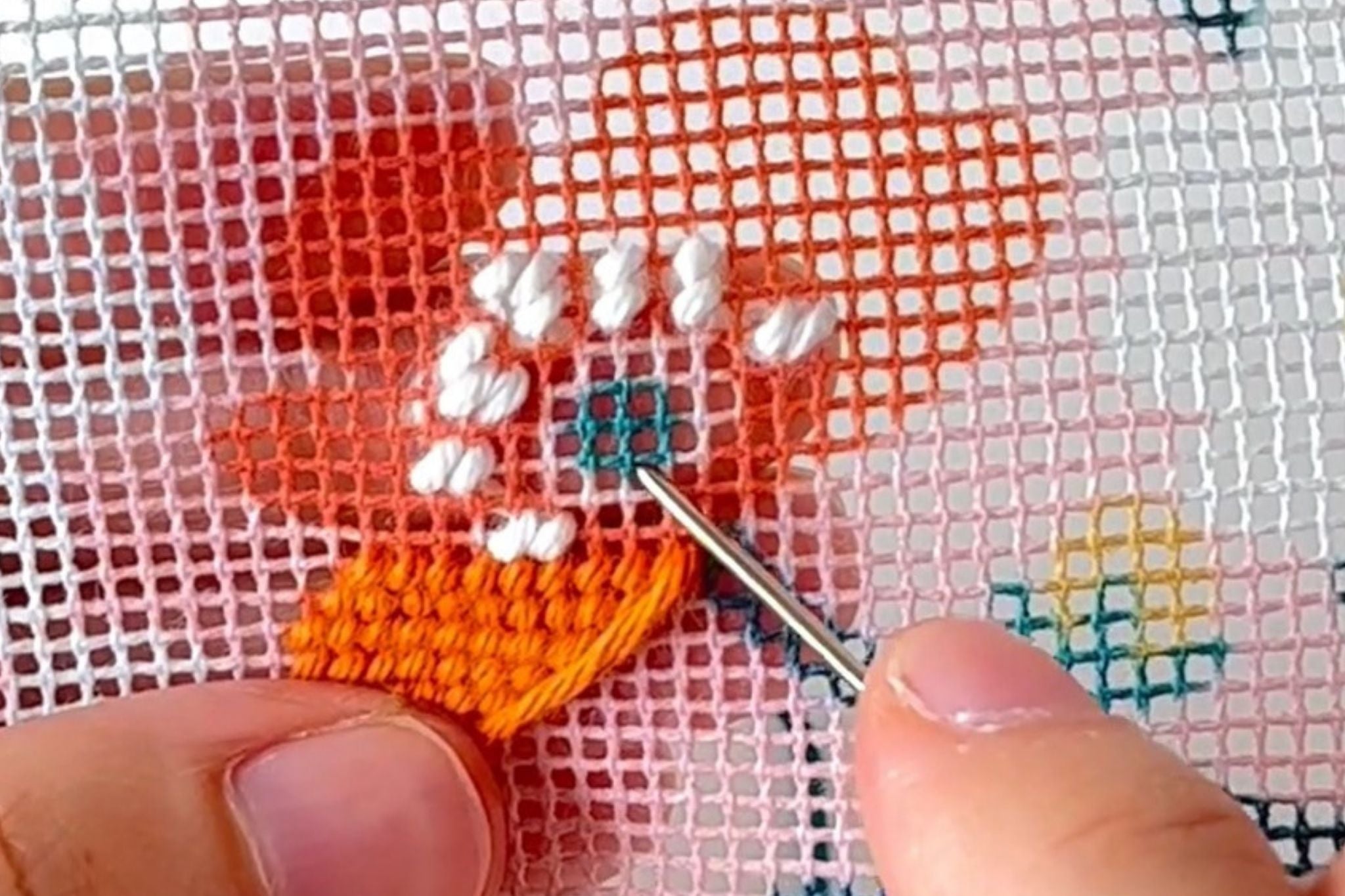 How to stitch needlepoint intersections_7