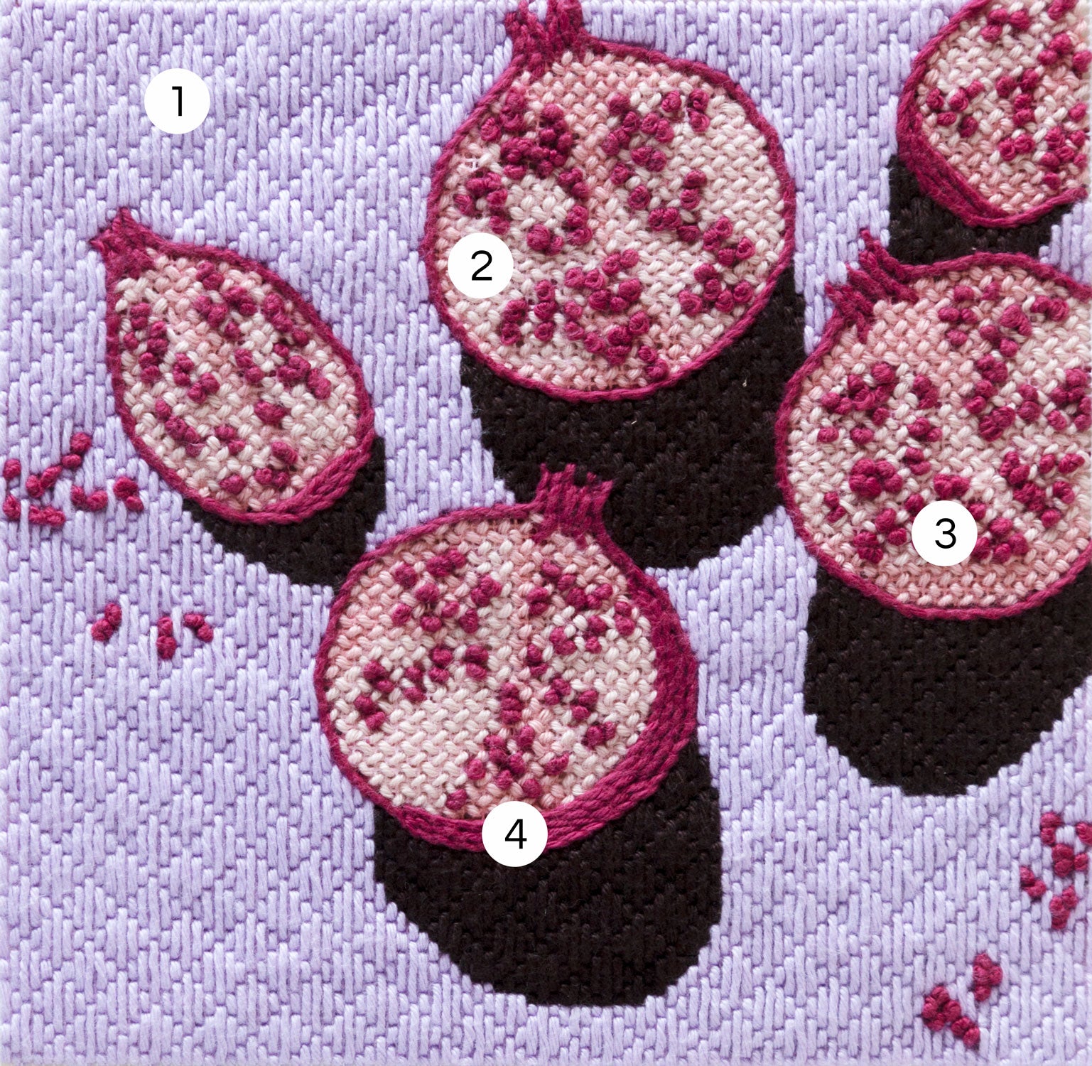 Still Pomegranates Stitch Guide