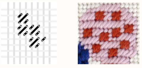 mosaic needlepoint stitch diagram variaton