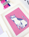 Pink Kitty Needlepoint Kit by Unwind Studio