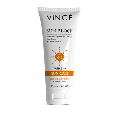 Sunblock SPF 40 Sun screen protect your skin from sun damage | Skin Care | Vince Care
