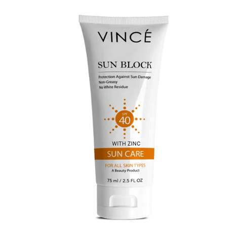 Sunblock SPF 40 Sun screen protect your skin from sun damage | Skin Care | Vince Care