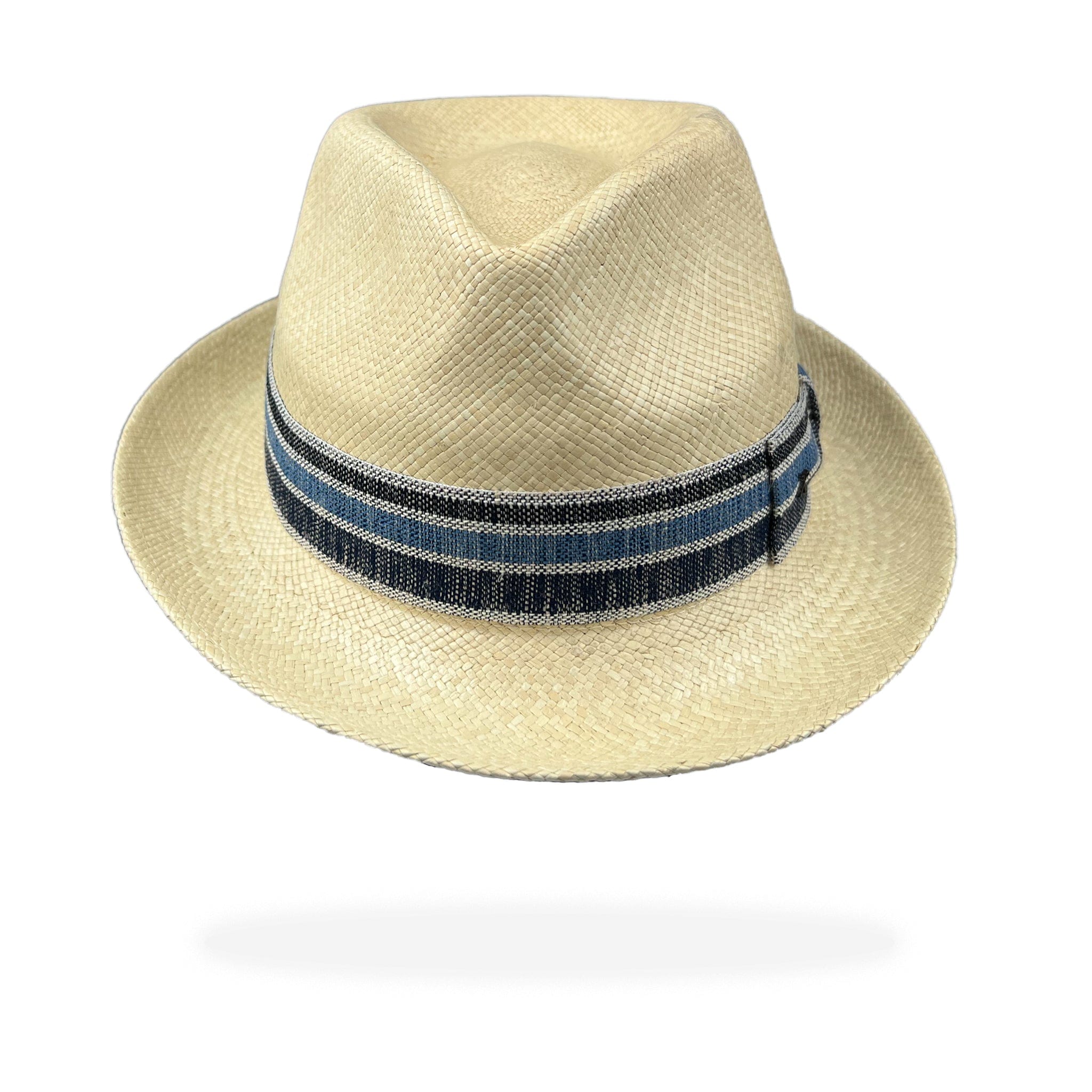 Unisex | Trilby Panama Hat | Natural Toquilla | Olive Multi Band