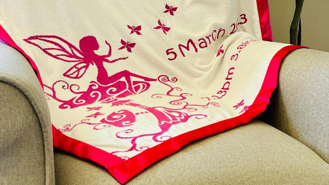 Girls personalized blanket butterfly fairy with names on it.