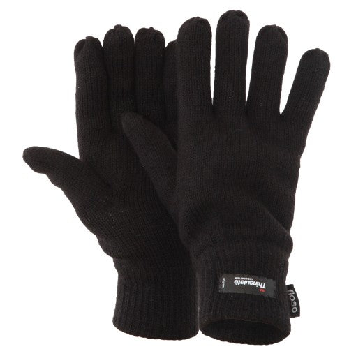 Front - FLOSO Mens Thermal Thinsulate Knitted Winter Gloves (3M 40g)