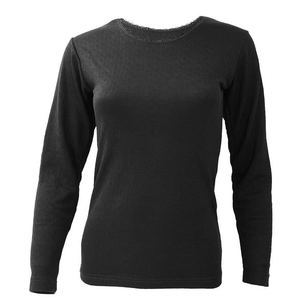 womens white thermal long sleeve shirt