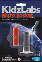 Load image into Gallery viewer, kidzlabs micro rocket blast off quick easy vinegar baking soda foam chemical reaction flying ages 5+ chemistry physics rocketry rocket education
