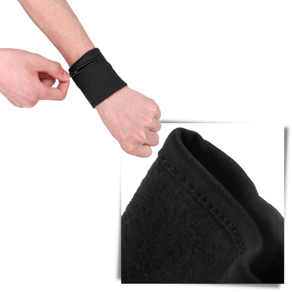 Wristband with Wallet Pocket - Comfortable and Stretchy -