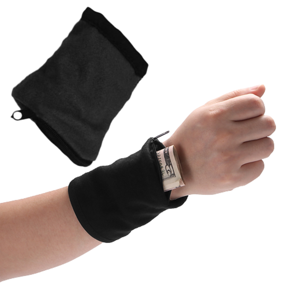Wristband with Wallet Pocket - Lightweight and Compact - 