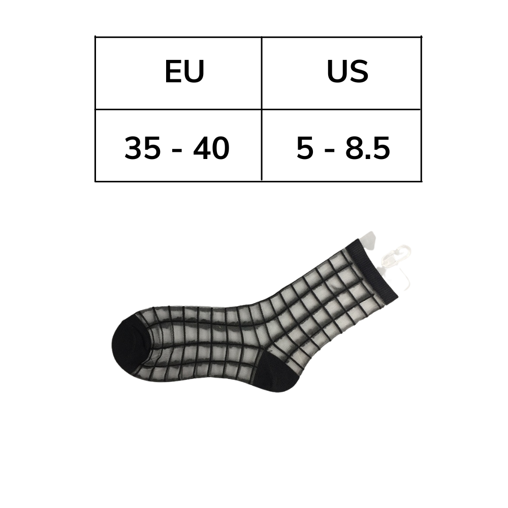 (10 par) Gjennomsiktige mote sokker for kvinner - Dimensions - Ozerty