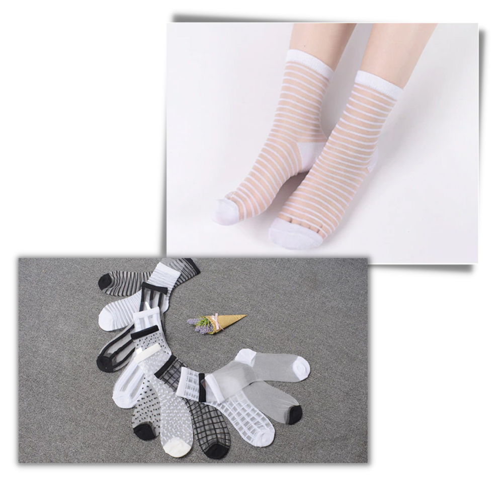 (10 Paare) Transparente Modesocken für Frauen - Universelle Größe - Ozerty