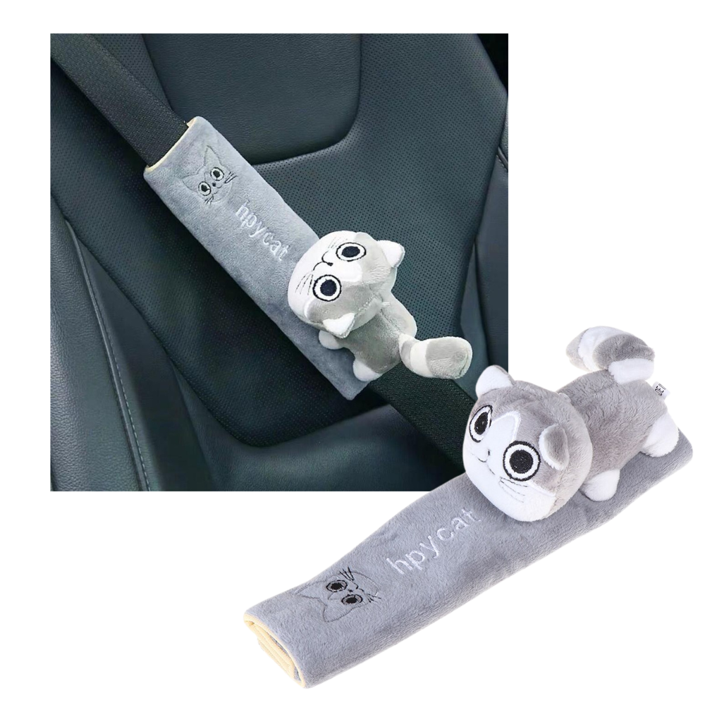 Adults Kids Car Interior Accessories Fluffy Car Auto Seat Belt Cover Plush Safety  Belt Shoulder Pad Universal 2 Pack Gray