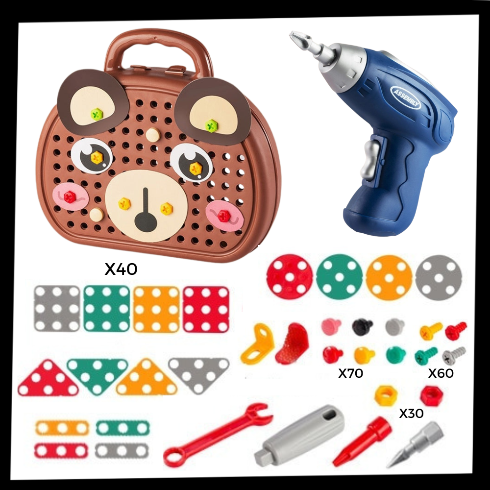 Jeu de puzzle éducatif avec kit de perçage - Contenu du produit - Ozerty