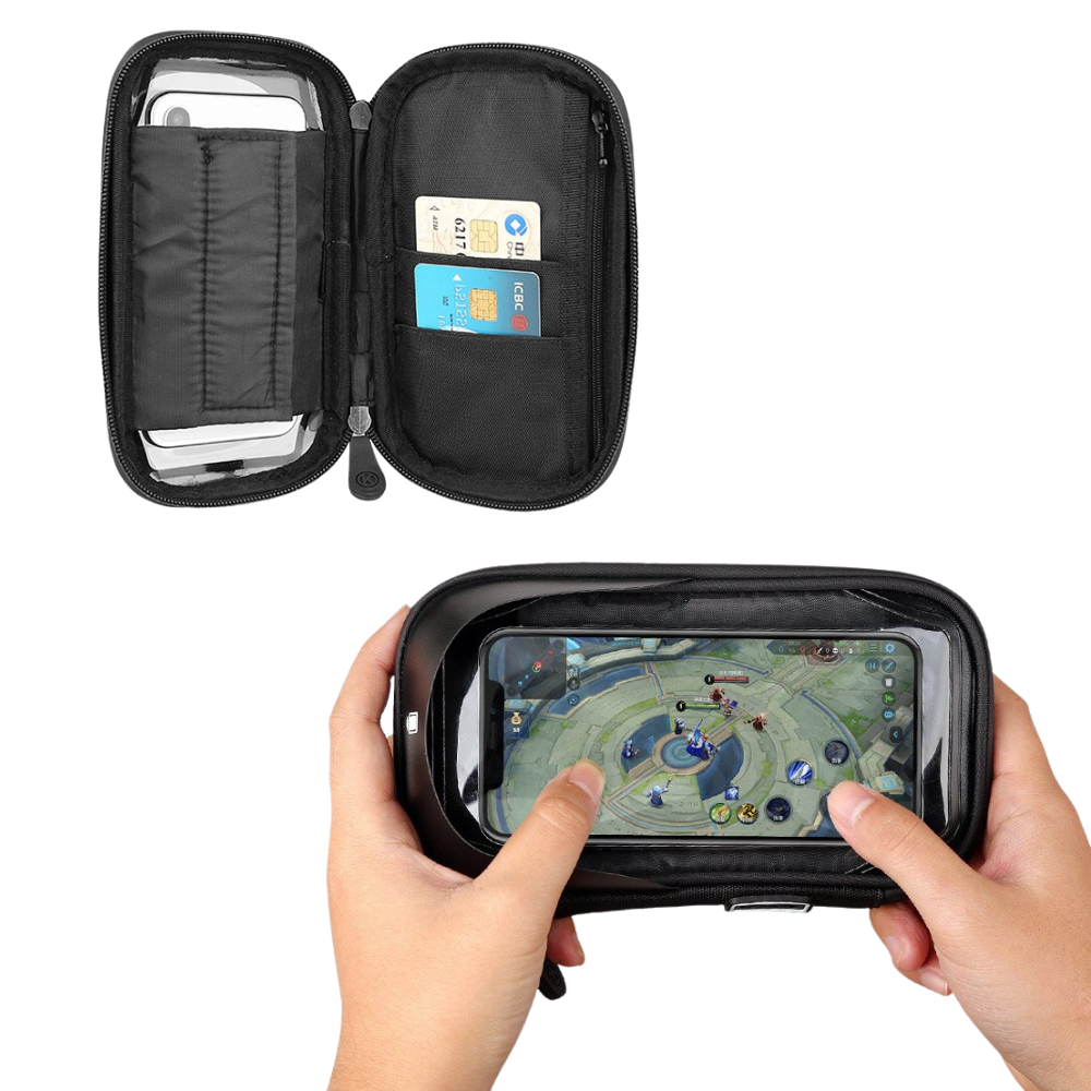 Mobilholder til cyklen  - Touchscreen og lomme - Ozerty