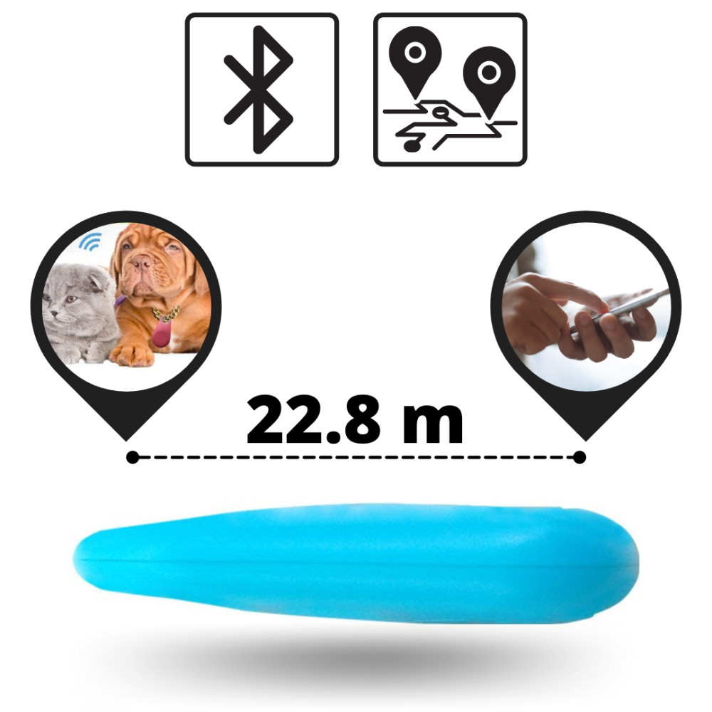 Localizzatore GPS per animali domestici Bluetooth - 22.8 m Distanza di funzionamento - Ozerty