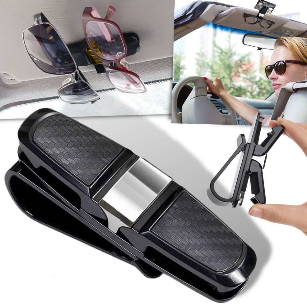 Portaocchiali Auto,Porta Occhiali da Auto Clip Universale Supporto per  Occhiali da Sole Astuccio per Visiera Clip Auto da Sole per Auto con Clip  per